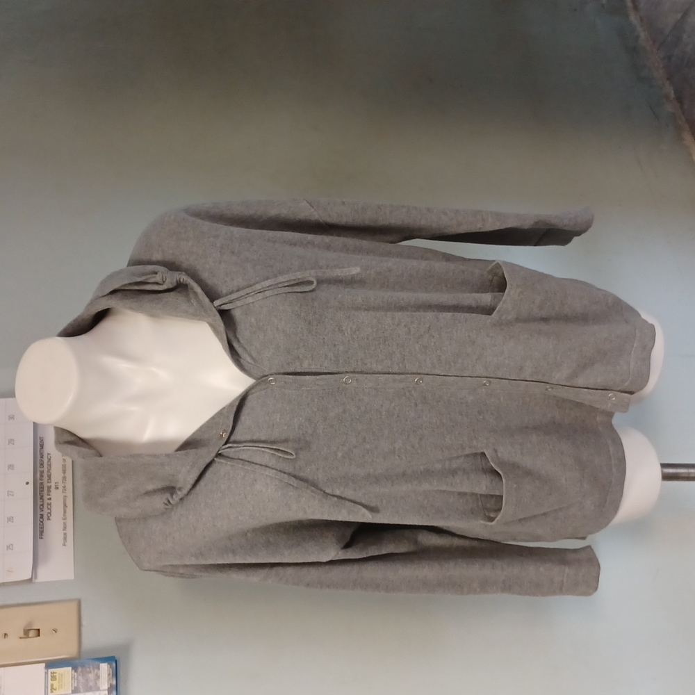 Eileen fisher Gray snap front cardigan size xs 100 % organic cotton